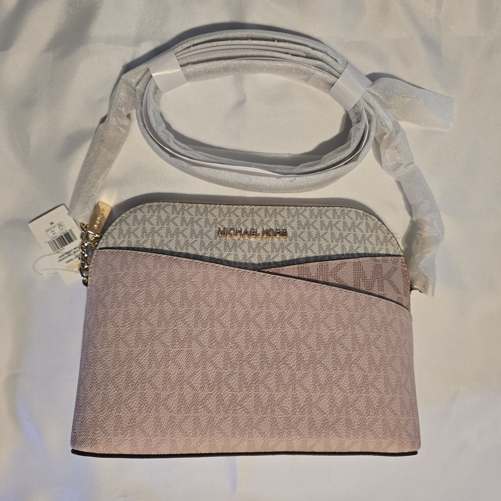 Michael Kors Pink and Gray Jet Set Crossbody Bag